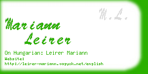 mariann leirer business card